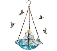 Avian Fountain - Sun Powered Splash Pool For Outdoor Refreshment | Resilient Pedestal Dish Plus Spray Nozzle & Automated Liquid Agitator For Front Yard, Park, Balcony and Terrace