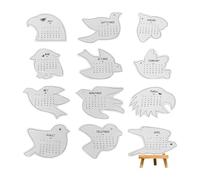 Avian Tracker, 2026 Shaped Calendar Yearly For Ladies Gents House Classroom Side Table Aesthetic Layout, Winged Silhouette Date Keeper, Colorful Feathered Illustration, Standing Cardboard Piece