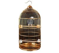 Aviario de Interior/al Aire Libre sólido Estilo Europeo de Lujo Europeo Grande Jaula de pájaros de Acero Inoxidable en Jaula Redonda de Jaula de pájaros para Aves Medianas y Grandes o decoración de