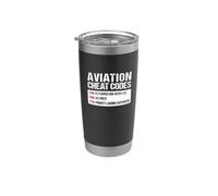 Aviation Cheat Codes Divertido Piloto Avion Transpondedor Vaso térmico de acero inoxidable de doble pared