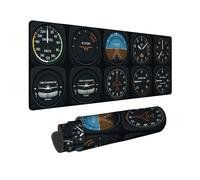 Aviation Cockpit Instruments - Alfombrilla de ratón grande técnica de 40,6 | Configuración del simulador de vuelo, alfombrilla de teclado, accesorio de escritorio piloto, regalo para entusiastas de la