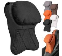 Aviation-Grade PU Leather Car Headrest, Ergonomic Cervical Support, Memory Foam Car Neck Pillow for Most Cars SUV Sedan Home Office and Gaming Chair Long Trips, Universal Fit (Black)