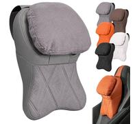 Aviation-Grade PU Leather Car Headrest, Ergonomic Cervical Support, Memory Foam Car Neck Pillow for Most Cars SUV Sedan Home Office and Gaming Chair Long Trips, Universal Fit (Gray)