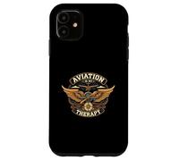 Aviation Is My Therapy Pilot Airplane Flying Design Carcasa para iPhone 11