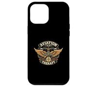 Aviation Is My Therapy Pilot Airplane Flying Design Carcasa para iPhone 12 Pro Max