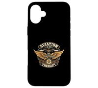 Aviation Is My Therapy Pilot Airplane Flying Design Carcasa para iPhone 16 Plus