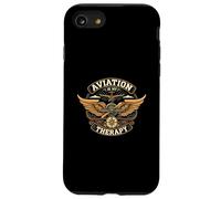 Aviation Is My Therapy Pilot Airplane Flying Design Carcasa para iPhone SE (2020) / 7 / 8