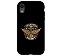 Aviation Is My Therapy Pilot Airplane Flying Design Carcasa para iPhone XR