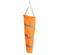 Aviation Windsock with Reflective Strips | Weather - Resilient Nylon Wind Measurement Bag for Airports/Farms/Industry | Fluorescent Orange Day & Night Visibility, 100cm & 150cm (100cm)