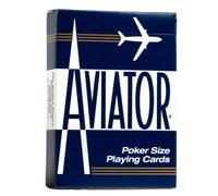 Aviator Baraja de Poker Indices Standard, Color Azul, Rojo, 1 CT (Bycicle AVI-1PK)