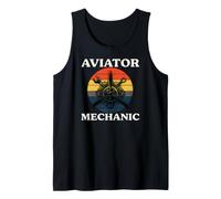 Aviator Mechanic Retro Aircraft Engine Aviation Camiseta sin Mangas