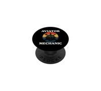 Aviator Mechanic Retro Aircraft Engine Aviation PopSockets PopGrip Adhesivo