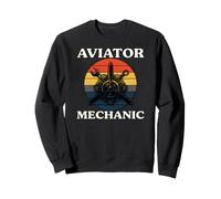 Aviator Mechanic Retro Aircraft Engine Aviation Sudadera