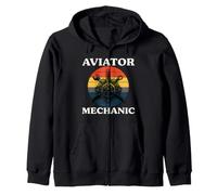 Aviator Mechanic Retro Aircraft Engine Aviation Sudadera con Capucha