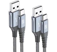 AviBrex [ 2m+2m Cable USB C carga rápida 3.1 A, cable de carga type c de nailon para i Phone 15 16 Pro Max, Samsung Galaxy S24 S23 S22 S21 S20 S10 S9 S8 Plus, Note, A71 A55 A52, Flip Pixel LG