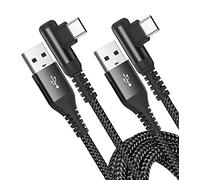 AviBrex Cable USB C 3.1A Carga Rapida,[2pack 1m] Cable de Carga USB C Ángulo Tipo C Cable de Nylon para i Phone15/ i Phone16 Pro Max Plus, Sam sung Galaxy S24 S23 S22, S21, S20 S10 S9, S8