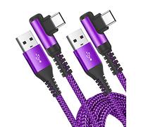 AviBrex Cable USB C 3.1A Carga Rapida,[2pack 1m] Cable de Carga USB C Ángulo Tipo C Cable de Nylon para i Phone15/ i Phone16 Pro Max Plus, Sam sung Galaxy S24 S23 S22, S21, S20 S10 S9, S8