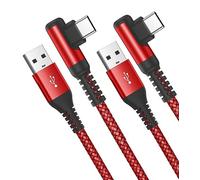 AviBrex Cable USB C 3.1A Carga Rapida,[2pack 2m] Cable de Carga USB C Ángulo Tipo C Cable de Nylon para i Phone15/ i Phone16 Pro Max Plus, Sam sung Galaxy S24 S23 S22, S21, S20 S10 S9, S8
