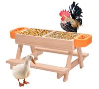 Avícola, s Y Bebederos De Exterior, Kit Bebedero con Mesa De Madera, Equipo Avícola para Granjas De Pollos, Patos, Codornices Y Aves
