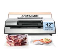 Avid Armor Máquina selladora al vacío AVS2400, sellador profesional de alimentos con almacenamiento de rollos y cortador integrado, sellador al vacío compacto para conservación de alimentos