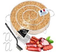 AVIDA ZEN ahumadero de carne y pescado - Generador de humo frío para generador de humo alimentario - Serpentina ahumadero en frío - Ofertas 4 ganchos y 1 cepillo de limpieza para barbacoa