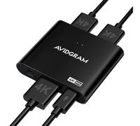 AVIDGRAM - Divisor HDMI 1 en 2 salidas 4K, divisor HDMI de 2 puertos con modo automático, copia y fijo para pantalla doble idéntica, compatible con Xbox, PS4 Pro, PS5 (negro)