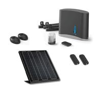 Avidsen Kit Motor Solar para Puerta Corredera y Portón Automático de Garaje | Panel de 20 W con batería de litio 24 V/4 Ah, fotocélulas, 3 mandos y 3 m de cremallera; apertura parcial y autoaprendizaje.