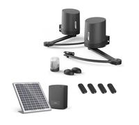 Avidsen Motor Solar de Brazos Articulados para Puerta Batiente y Portón | Para 2 hojas de hasta 2,50 m y 250 kg, panel solar de 20 W, 2 baterías de 12 V/7 Ah, 4 mandos, fotocélulas y modo peatonal.