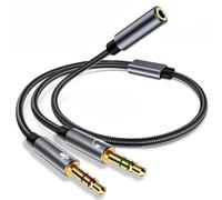Avigers Adaptador de Cable Jack de 3,5mm Cable Adaptador Jack 3,5 mm Hembra a 2 Dobles 3,5 mm Macho para Auriculares de Juego, Auriculares, Altavoces, Ordenador de Aobremesa, Portátil, Mando PS5 PS4