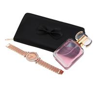 Avighna Juego de regalo para mujer, monedero, perfume y reloj, color rosa, regalos de cumpleaños para mujeres, regalos de San Valentín para esposa, regalo de San Valentín para novia, regalos del día