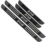 AVIGIS para Peugeot 208 2012-2020 Embellecedor de Pasos de Puerta de Acero Inoxidable Accesorios para automóviles 4 Piezas,A-Black