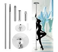 AviiSo Barra Pole Dance para el hogar con Techo Alto de 2,24 m-3,8 m, Kit de Poste de Baile estático Giratorio de 45mm, Ejercicio físico para Principiantes, Carga 200kg (Color : Silver, Size : 2.3M-