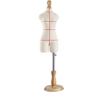 AviiSo Maniquí de Costura 1/2 1/3 1/4 Tamaño Mini Maniquí Mujer Pequeño para coser/hacer patrones, forma de vestido a media escala, con soporte de madera (No tamaño completo para adultos) ( Color : Wh