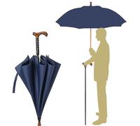AVIITI Bastón 2 En 1 Paraguas, Antideslizante Multifuncional Turismo Senderismo Bastones, Bastón Recto De Aluminio Ligero Diseño De Mango Largo,Azul,86cm/33.8inch