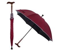 AVIITI Bastón Paraguas, Multifuncional Varilla Recta De Madera De Diseño De Mango Largo, Con Punta De Goma Antideslizante Segura,Rojo,83cm/32.6inch