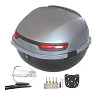 AVIITI Baúl Universal para Moto con Respaldo Y Cierre De Seguridad Bolsa Baúl/Rack para Moto Ciclomotor Asiento Trasero Cremallera,Plata,32x39x26cm