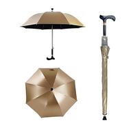 AVIITI Paraguas Bastón Multifunción, Ligero Resistente Al Desgaste De Aluminio Varilla Recta, Antideslizante Turismo De Escalada Mango Largo Muleta Paraguas,Oro,83cm/32.6inch