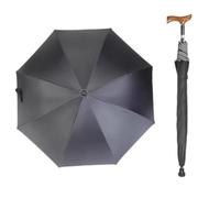 AVIITI Paraguas Bastón Regulable En Altura Parasoles Bastón Multifunción Dedicado Seguro Ligero Hombres Mujeres Muleta Paraguas,Negro,76~80cm/30~31inch