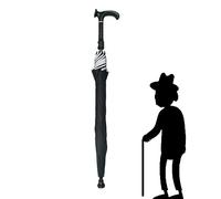 AVIITI Paraguas Bastón Resistente Al Desgaste, Antideslizante Ligero Multifunción Ciudad-Safewalking Muleta Paraguas, Diseño De Mango Largo ABS,Negro,84cm/33inch