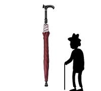 AVIITI Paraguas Bastón Resistente Al Desgaste, Antideslizante Ligero Multifunción Ciudad-Safewalking Muleta Paraguas, Diseño De Mango Largo ABS,Rojo,84cm/33inch