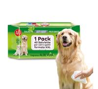Avilia - 40 toallitas de Aloe para Perros y Gatos, Limpieza Diaria de Patas y Pelo, Uso rápido con Apertura Pop-Up, acción Desodorante y calmante