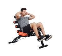 Avilia Banco de gimnasio multifuncional 22 en 1 para entrenamiento completo en casa con respaldo inclinable, asiento giratorio, extensores elásticos y estructura plegable para ahorrar espacio