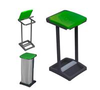 Avilia Bolsa de basura mono para recogida selectiva - 31,5 x 36 x 80 cm, resina de polipropileno verde, ecológica y resistente para interiores y exteriores