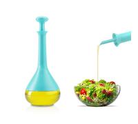 Avilia Botella dispensadora para aceite y vinagre turquesa de cristal y plástico resistente 275 ml - Ideal para mantener tu cocina limpia gracias al tapón antigoteo - 3 partes extraíbles fáciles de