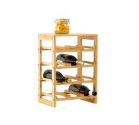 Avilia Botellero para 12 Botellas para Bodega y salón - Expositor para Botellas de Vino y Licor, de bambú, 35 x 24 x 47 cm, marrón