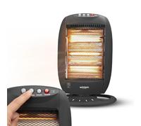 Avilia Calentador halógeno con 3 elementos independientes, 1200 W, 15 x 11 x 22 pulgadas, ideal para el calor del invierno, con protección de inclinación y protección contra sobrecalentamiento