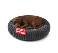 Avilia - Caseta para Perro Interior Donut antiestrés, Suave y Lavable, con Fondo Antideslizante, diseño Envolvente para relajación Profunda, Ideal para el Descanso Diario de Perros y Gatos (Gris