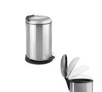 Avilia Cubo de basura con pedal de 12 l, de acero inoxidable, cierre silencioso, ideal para cocina, baño, oficina, 28 x 43,5 x 33 cm, plateado