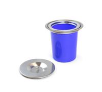 Avilia Cubo de basura empotrable para recogida selectiva con tapa - Contenedor extraíble para encimera de cocina de acero inoxidable y plástico azul, 5 l, Ø240 mm