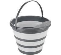 Avilia Cubo Plegable de 10 l con colador Integrado y Mango ergonómico, de Polipropileno, solución Ideal también para Viajes o Camping, Color Gris, 33 x 31,5 x 24 cm